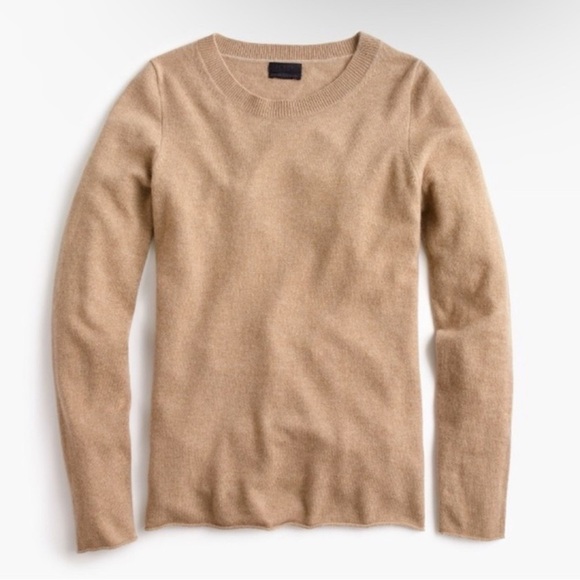 J. Crew Sweaters - J. Crew Collection Italian Cashmere Rolled Hem Sweater in Camel Size S